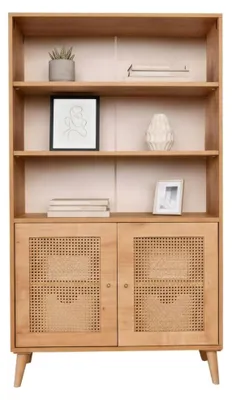 Produktbild von Kommode Castalia, Wohnzimmerbuffet, Wohnzimmer-Sideboard, Moderne Küchen-Speisekammer, 90x40h110 cm, Eiche