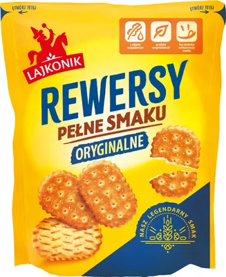 Zdjęcie produktu dla Lajkonik Krakersy Rewersy Solone 100 g