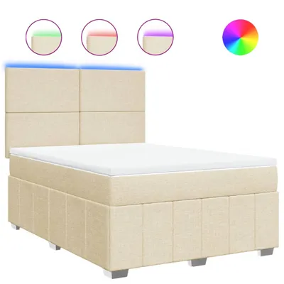 Produktbild von vidaXL Boxspringbett mit Matratze Creme 140x200 cm Stoff