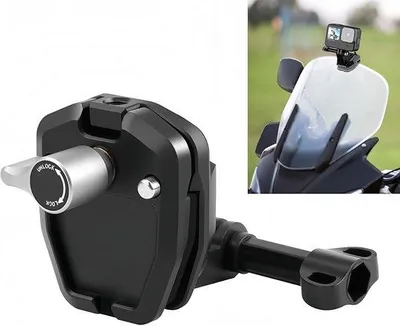 Productafbeelding van Fiets Telefoonhouder - Zwart - Geschikt voor Smartphones van 4,7 tot 7 inch - Met Verstelbare Bevestiging - Voor Fietsen en Motoren