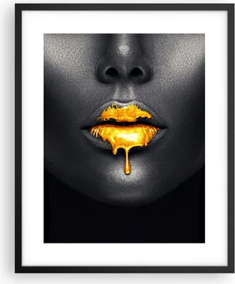 Produktbild von Gerahmtes Poster - Schwarzer Rahmen - Gold Mund Schwarz - 40x50 cm - Wand Bild - Wanddeko - Wandbilder - Kunstposter - Wandposter - Bilderrahmen - Bilder - Kunstdruck - P2BPA40x50-4460