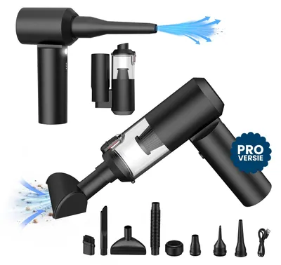 Produktbild von CarMe 2-in-1 Auto-Staubsauger Pro - Saugen & Blasen - 8 Aufsätze - Schwarz