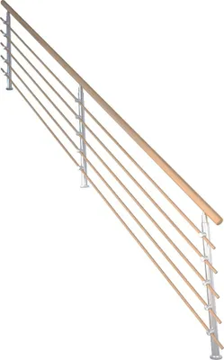Produktbild von Treppengeländer Modell Lindos 1/4 Gewendelt Eiche-Designgeländer Holzrundstäbe-Links