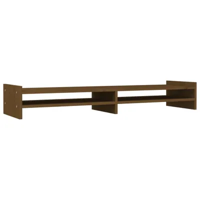 Produktbild von vidaXL Monitorständer Honigbraun 100x27x15 cm Massivholz Kiefer