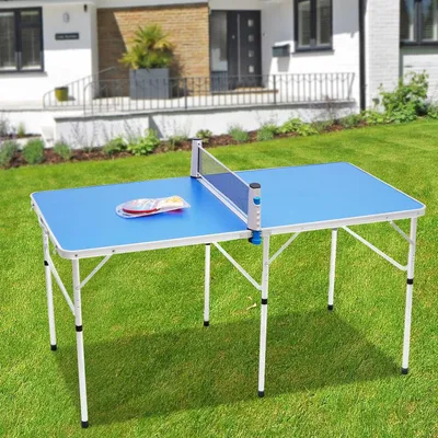Productafbeelding van Tafeltennistafel - Pingpongtafel - Binnen en buiten - Inclusief accessoires - 152 x 76 cm - Blauw