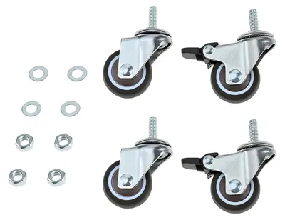 Productafbeelding van Wielen voor meubels, 1,25 inch, belastbaar tot 40 kg, 4 stuks, met rem, geschikt voor verschillende vloeren