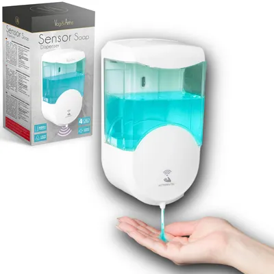 Produktbild von Vog&Arths - Automatischer Seifenspender mit Sensor - Seifenpumpe - Weiß - Automatische Seifenpumpe - 600 ml - auf Batterien!
