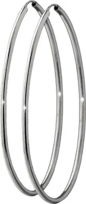 Produktbild von Paar 925 Sterling Silber Creole Ohrringe Ohrschmuck Ohrhänger Rhodiniert 70mm 7423