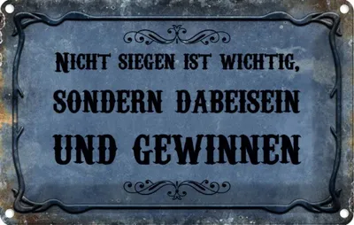 Produktbild von vianmo Blechschild 12x18 cm nicht siegen ist wichtig sonder Spruch Zitat