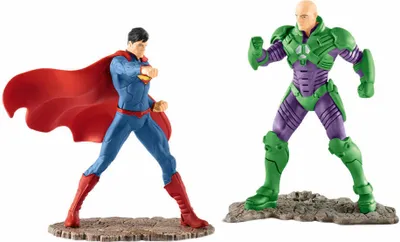 Produktbild von Schleich DC Comics Superman vs Lex Luthor, Superheld, Bösewicht, Actionfigur, Spielfigur, Figur, 22541