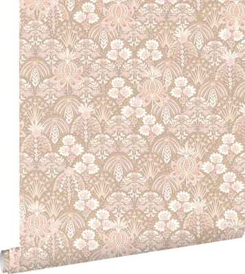 Zdjęcie produktu dla ESTAhome Tapeta vintage kwiaty w stylu secesyjnym jasnego różuIbeżowym 50 x 900 cm