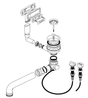 Produktbild von BLANCO Ablaufgarnitur 1 x 3,5'' Sieb mit Ablauffernbedienung C-overflow® modernes Sieb, Wird seit 01.12.2011 mit neuer Drehbetätigung (119293) ausgeliefert!