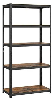 Produktbild von SONGMICS Industrieregal mit 5 verstellbaren Ablageflächen, 200 x 100 x 50 cm, hohe Tragfähigkeit bis zu 600 kg, Vintage-Braun-Schwarz