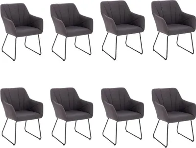 Produktbild von HOME DELUXE - Esszimmerstuhl PAKU - 8er Set, Farbe: Anthrazit, Höhenverstellbar, weiche Polsterung, bis 120 kg belastbar I Küchenstuhl Speisestühle Esszimmerstühle