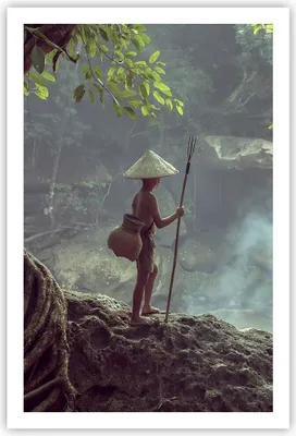 Produktbild von Poster - Poster ohne Rahmen - Asien Junge Wasserfall - 61x91,5 cm - Wand Bild - Wanddeko - Wandbilder - Kunstposter - Wandposter - Bilder - Kunstdruck - Wanddekoration - Wandbild - P2XPA61x91-4307