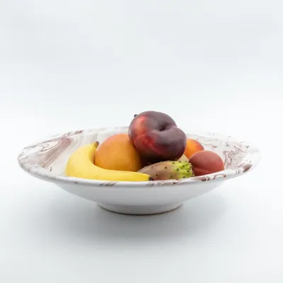 Image de Plat de service Marbré Marron et Gris - D 33 cm