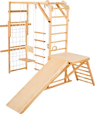 Immagine prodotto di Set da arrampicata per interni Montessori SucceBuy (8 in 1), portata massima 100 kg, include scivolo/altalena.