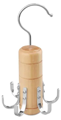 Productafbeelding van Riemhanger riemhouder - Hout - 6 haken - 360 graden draaibaar - Houtkleur
