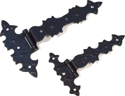 Produktbild von 2 Stück B&B Scharnier Schwarz antike Beschläge im restaurierungsshop Möbelbänder 95/135mm