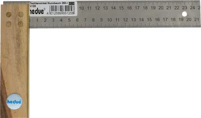 Produktbild von Hedue Tischlerwinkel Nussbaum 250 mm Edelstahlblatt 35 mm