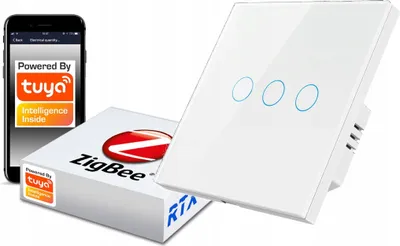 Produktbild von TUYA ZigBee Touch Switch 3 Farben weiß #ohne N