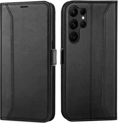 Produktbild von Conie RFID Klapp Tasche für Samsung Galaxy S23 Ultra Kartenfach Hülle Rundumschutz in Schwarz
