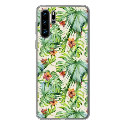 Produktbild von MuchoWow® Handyhülle Schutzhülle Hülle für Huawei P30 Pro Blume - Blatt - Muster Silikon Softcase Handy Hülle - Schutzdeckel
