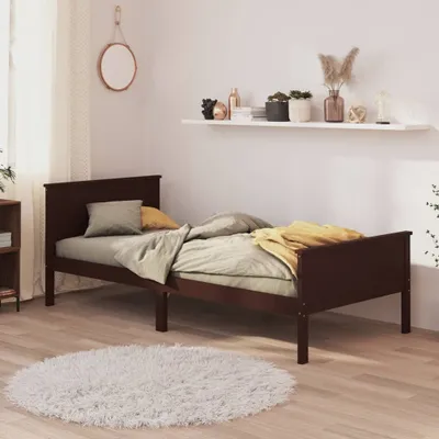 Produktbild von Maison Exclusive - Massivholzbett Dunkelbraun Kiefer 90x200 cm