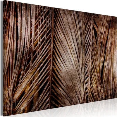 Produktbild von Italienischer Leinwand Leinwandbild - Dark Palms (1 Part) Wide 120x80 cm Blätter b-C-0831-b-a