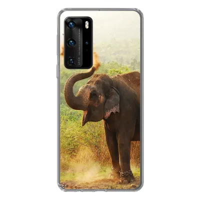 Produktbild von MuchoWow® Handyhülle Schutzhülle Hülle für Huawei P40 Pro Elefant - Tiere - Wald - Bäume Silikon Softcase Handy Hülle - Schutz