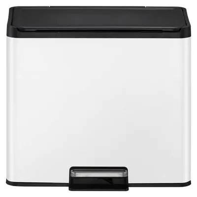 Produktbild von EKO - Essential 2 Recycler Treteimer 15+15 Liter - Steel Polypropylene  - Weiß