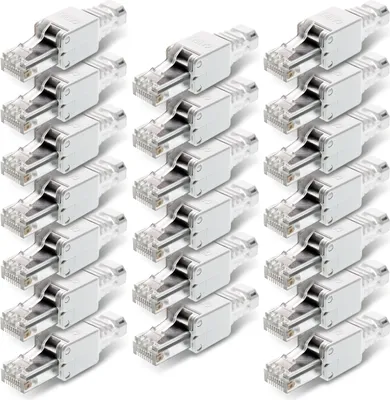 Produktbild von 20x Netzwerkstecker CAT6A RJ45 Netzwerk Stecker Werkzeuglose Montage CAT7 CAT6