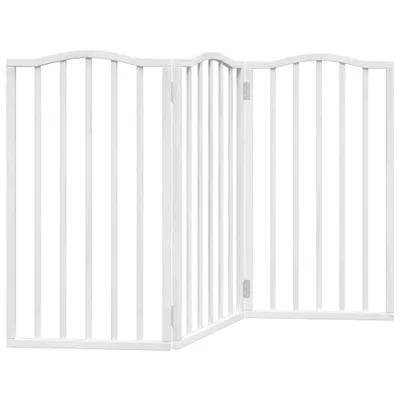 Obrázok produktu pre Brána pre psa skladacia 3 panely biela 150 cm topoľové drevo