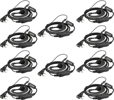 Produktbild von Retevis RE3120 Funkgeräte Headset, 2 Pin C-Typ Kopfhörer, Kompatibel mit Walkie Talkie Retevis RT24 RT24V RT27 RT22 RT622 RT28 RT617(10 STK)