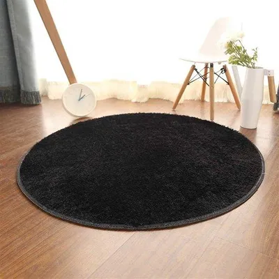 Produktbild von Famanu Teppich Langhaarig Antirutsch 80 cm Schwarz