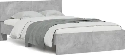 Produktbild von vidaXL Bettgestell mit Kopfteil Betongrau 135x190 cm