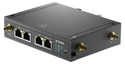 Image de D-Link DWM-530-T, Routeur réseau mobile, noir, rail DIN, 802.11b, 802.11g, Wi-Fi 4 (802.11n), 300 Mbit/s, 4G