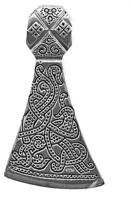 Produktbild von Axtblatt Schmuck Anhänger 925er Silber Axt Wikinger 30x55mm gross Beil