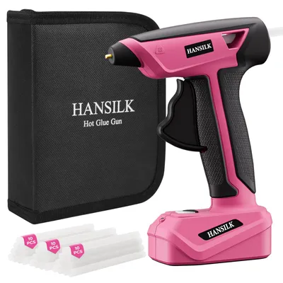 Imagen del producto de Pistola de pegamento caliente inalámbrica HANSILK, 2000mAh, calentamiento rápido en 15 segundos