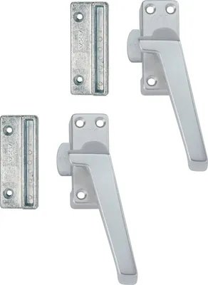 Produktbild von AXA Fensterverriegelung 2 Stück – Modell 3302 – Fenstergriff – Nicht abschließbar – Rechtsdrehend nach außen – Aluminium