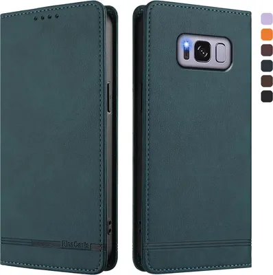 Obrázek produktu pro Pouzdro pro Samsung Galaxy S8, retroPolyuretankožené flip pouzdro s stojánkem a přihrádkami na karty Zelený
