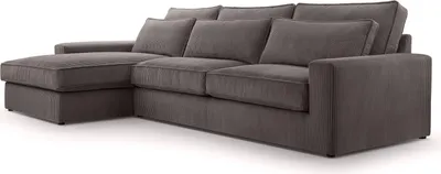 Produktbild von Fedve Ecksofa Eckcouch Medan L Form Big Sofa Sofagarnitur Couch Wohnzimmer Seite Links Cappuccino (Lincoln 24)