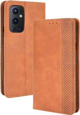 Produktbild von OnePlus 9 Pro Hülle - Coverup Vintage Style Klapphülle - Braun