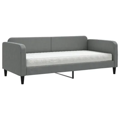 Produktbild von vidaXL Tagesbett mit Matratze Dunkelgrau 90x200 cm Stoff
