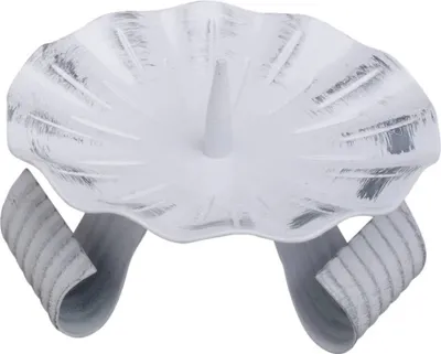 Produktbild von Eisen-Dreifußleuchter Weiß/Silber Altarleuchter H: 11cm Kerzenhalter mit Dorn
