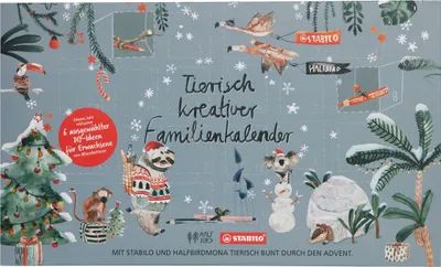 Produktbild von STABILO Adventskalender - Tierisch kreativer Familienkalender - mit über 50 STABILO Produkten