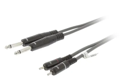 Produktbild von Sweex SWOP23320E50, 2 x 6.35mm, Männlich, 2 x RCA, Männlich, 5 m, Schwarz