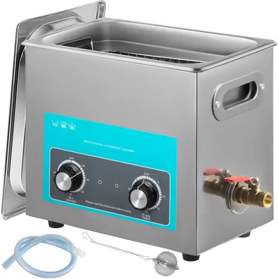 Obrázek produktu pro VEVOR 6 l ultrazvuková čistička, 304 nerezová ocel, profesionální ovládání otočným knoflíkem, ultrazvuková čistička s časovačem ohřevu pro šperky, hodinová skla, desky plošných spojů, malé díly, zubní nástroje