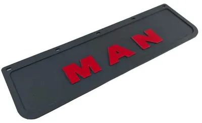Produktbild von Schmutzfänger für vordere Stoßstange MAN roter Schriftzug in Relief | 600mmx180mm