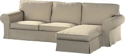 Produktbild von Dekoria Bezug für Ektorp 2-Sitzer Sofa mit Recamiere, beige, Ektorp 2-Sitzer Sofabezug mit Recamiere